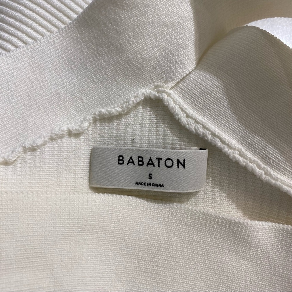 Aritzia Babaton Sculpt Knit Criss Cross Cropped Tank pearl white - Picture 5 of 7